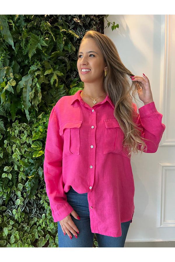 Camisa Chloe Linho Italiano Pink - Loja Linho Italiano