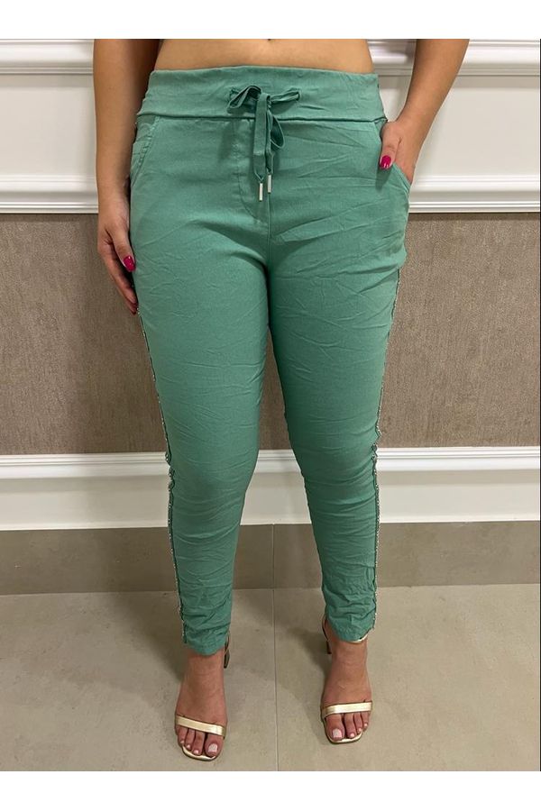 Calça Dubai Liocel Italiano Verde Menta - Loja Linho Italiano