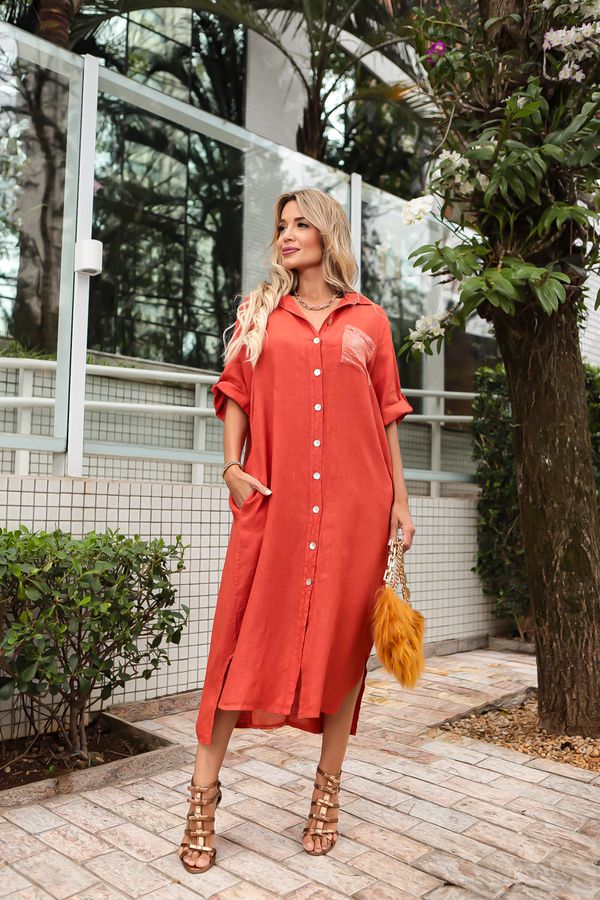 Chemise Diva Terra Cota - Loja Linho Italiano