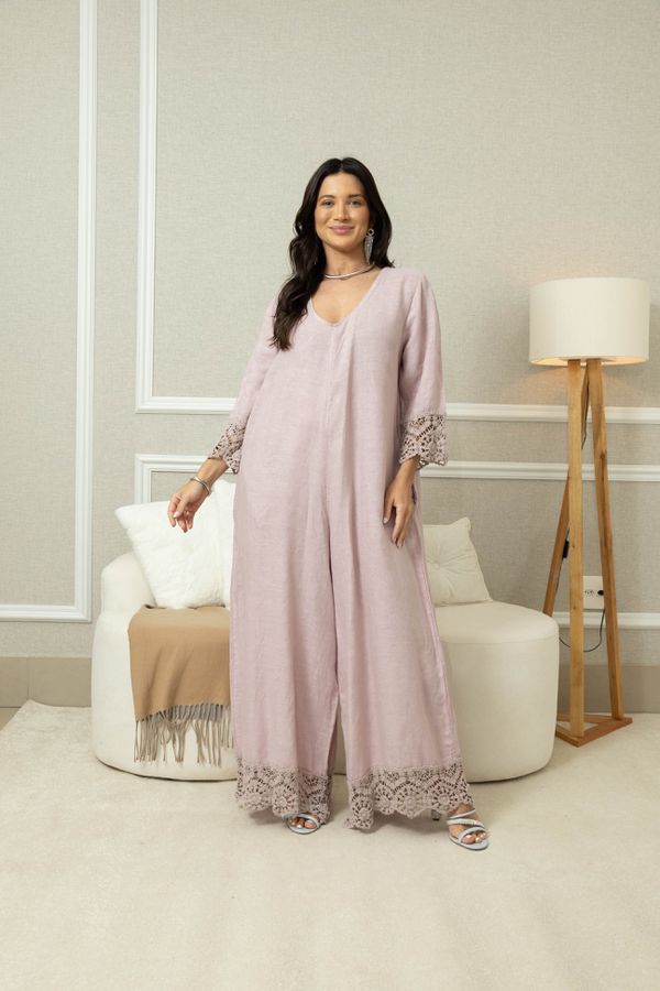 MACACÃO FLORENZA ROSE - Loja Linho Italiano