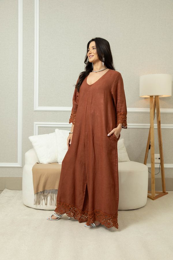 MACACÃO FLORENZA TERRA COTA - Loja Linho Italiano