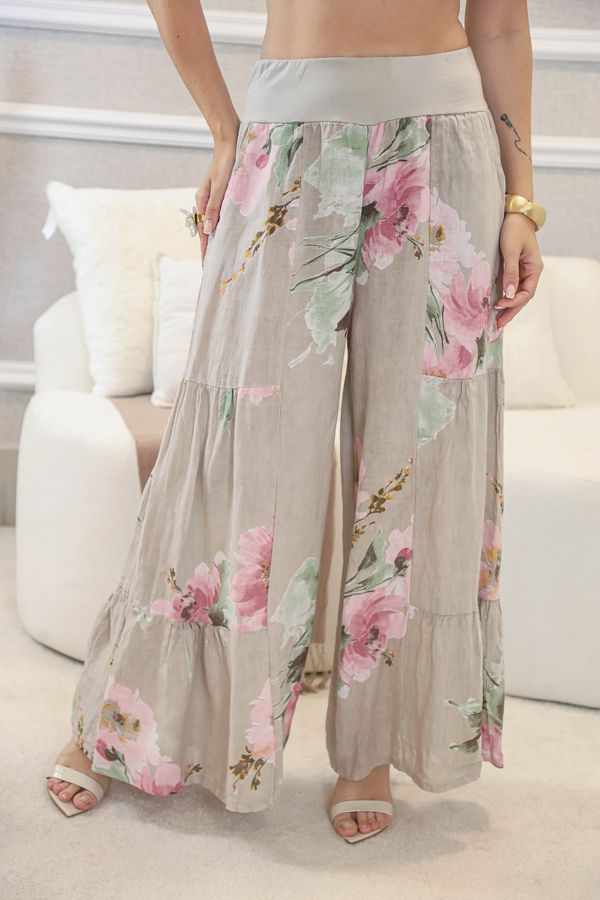 CALÇA HELEN BEGE - Loja Linho Italiano