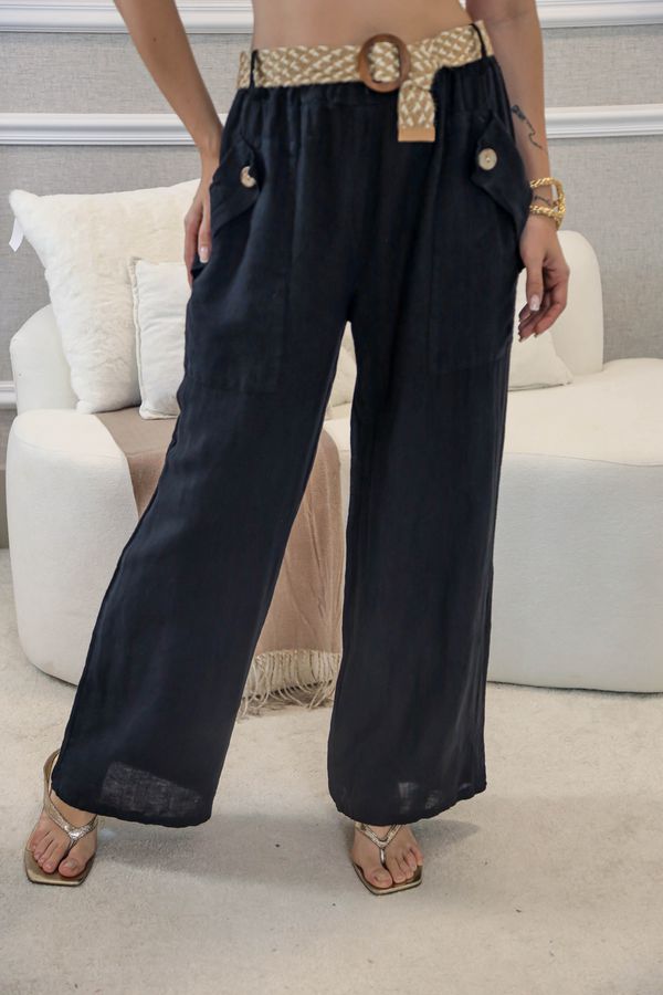 CALÇA SIMONE PRETO - Loja Linho Italiano
