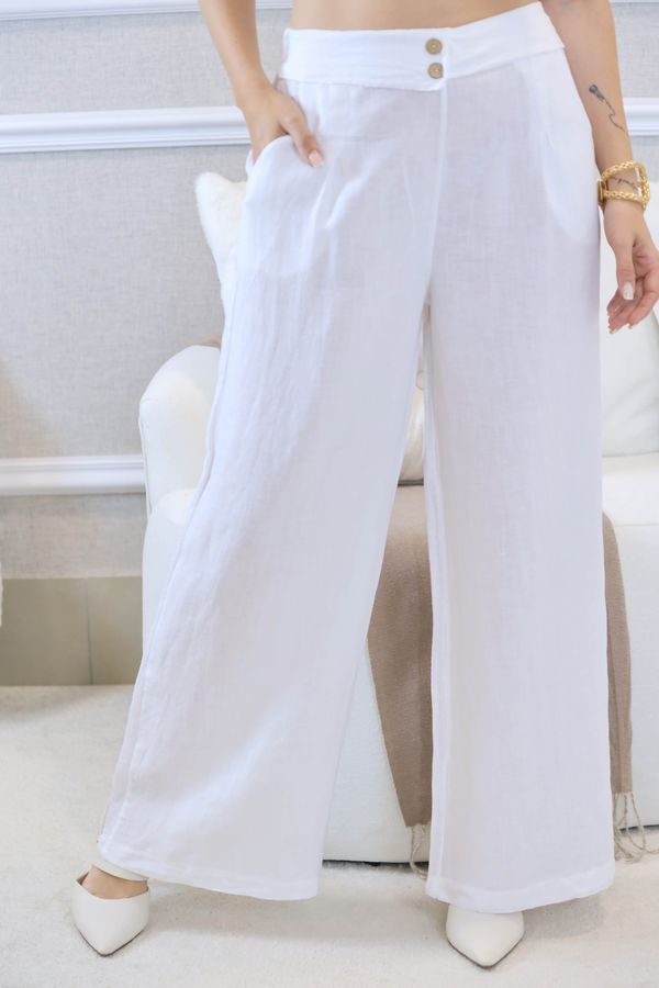CALÇA MARLENE BRANCO - Loja Linho Italiano