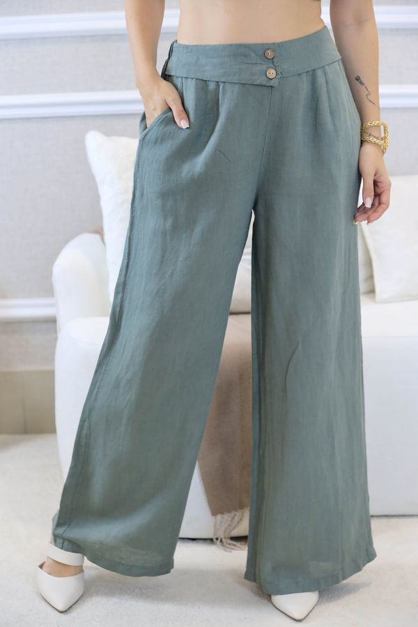 CALÇA MARLENE MILITAR - Loja Linho Italiano