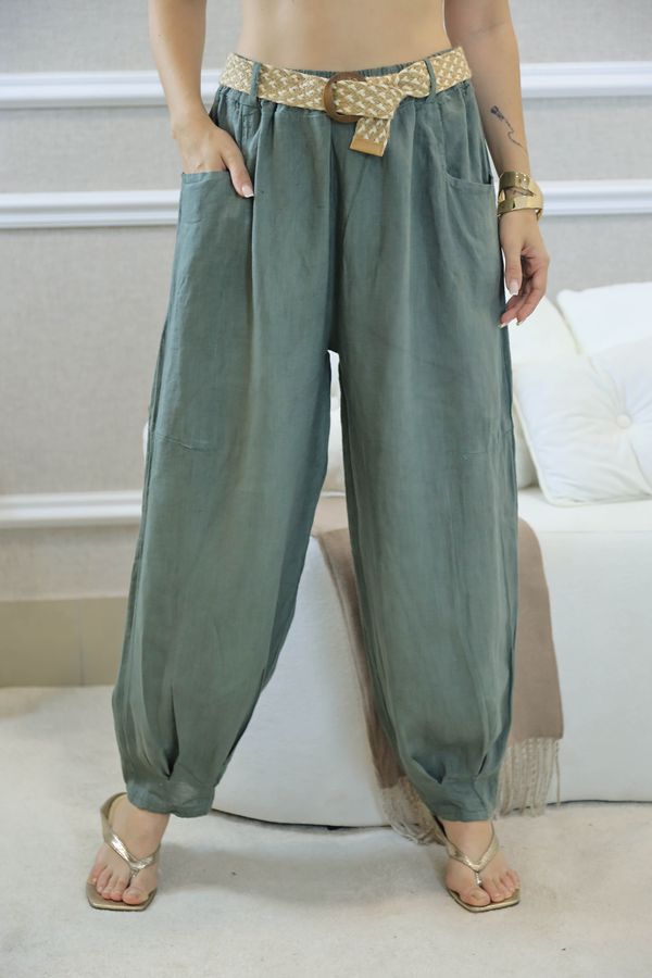 CALÇA SORAYA MILITAR - Loja Linho Italiano