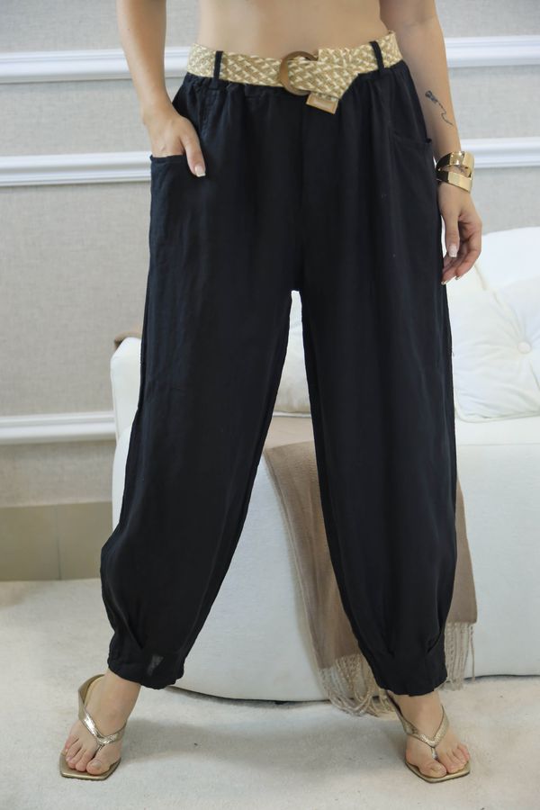 CALÇA SORAYA PRETO - Loja Linho Italiano