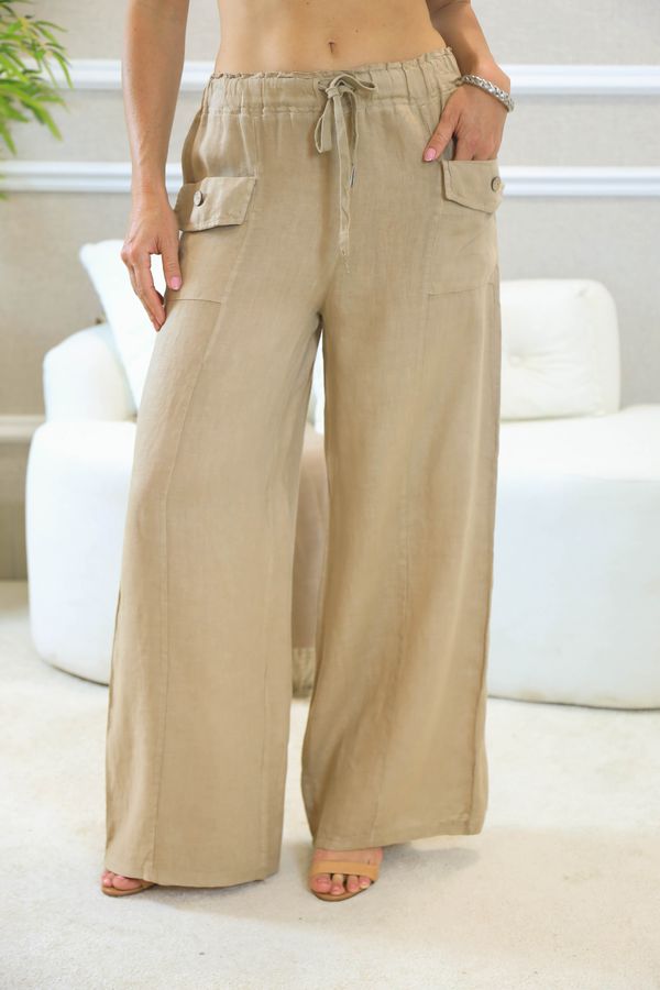 CALÇA KATARINA CARAMELO - Loja Linho Italiano