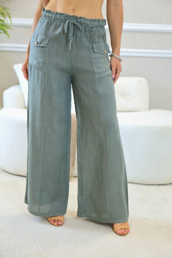 CALÇA KATARINA MILITAR - Loja Linho Italiano