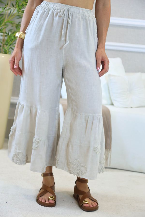 CALÇA ANNETTE BEGE - Loja Linho Italiano