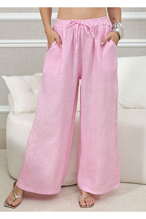 CALÇA CLEIDE ROSA CHICLETE - Loja Linho Italiano
