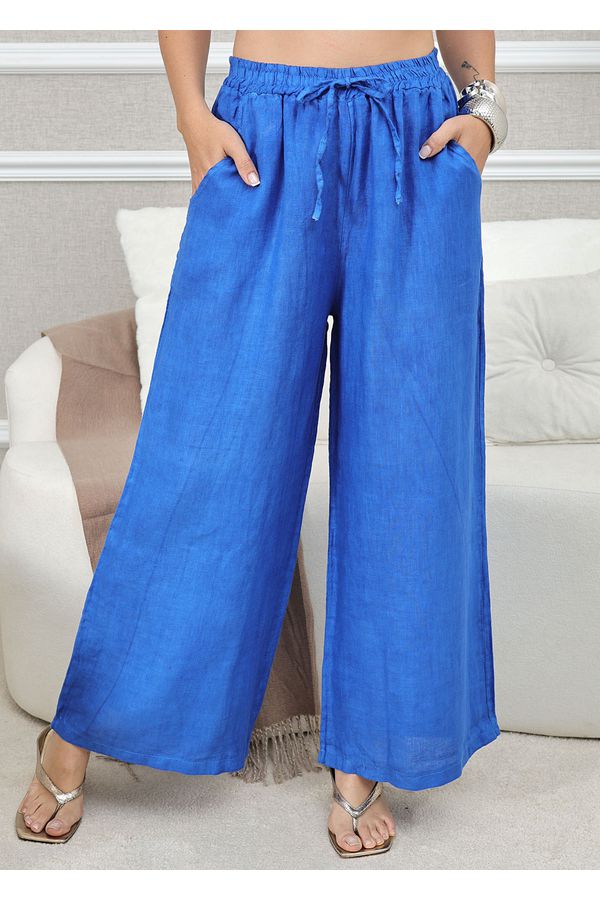 CALÇA CLEIDE AZUL ROYAL - Loja Linho Italiano