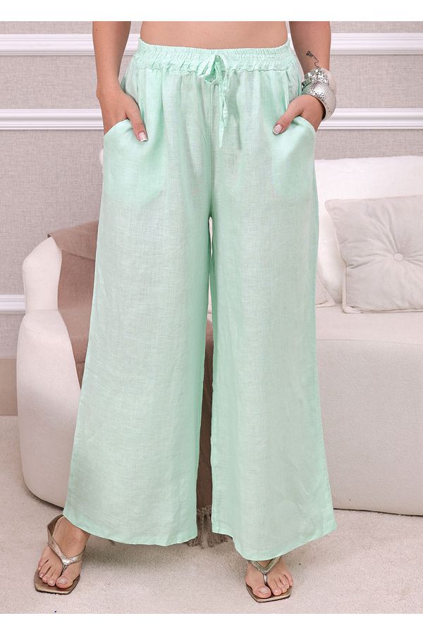 CALÇA CLEIDE VERDE AGUA - Loja Linho Italiano
