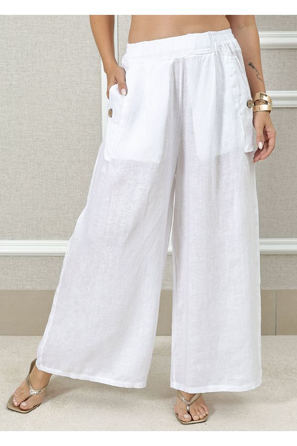 CALÇA PRISCILA BRANCO - Loja Linho Italiano