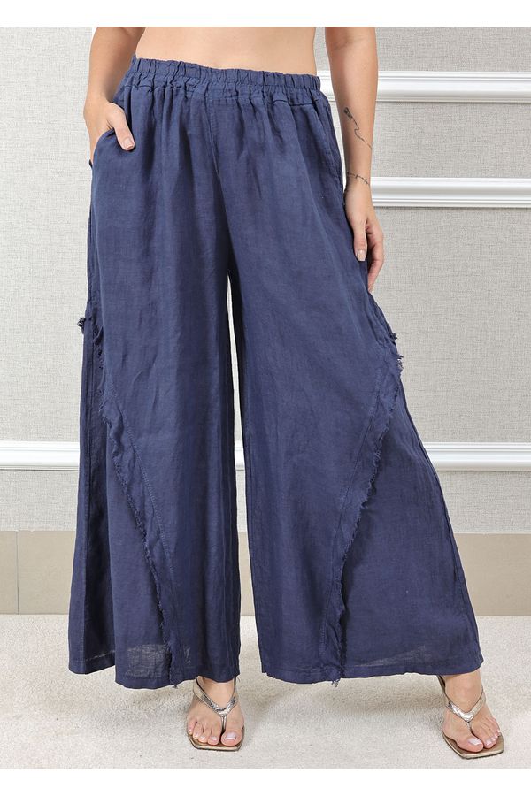 CALÇA SARA AZUL MARINHO - Loja Linho Italiano