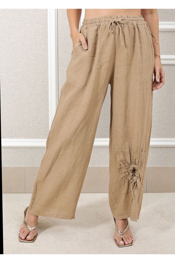 CALÇA ISABEL CARAMELO - Loja Linho Italiano