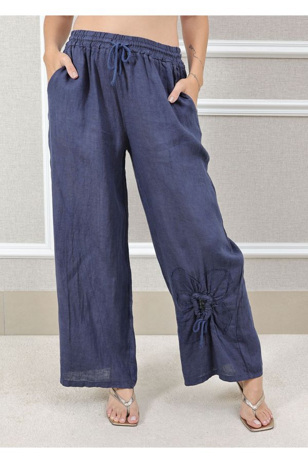 CALÇA ISABEL AZUL MARINHO - Loja Linho Italiano