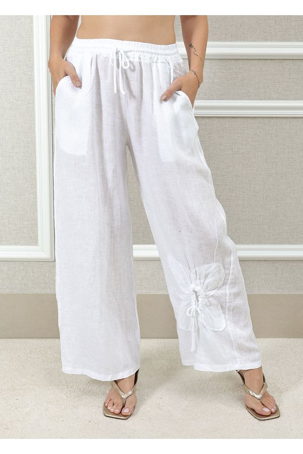 CALÇA ISABEL BRANCO - Loja Linho Italiano