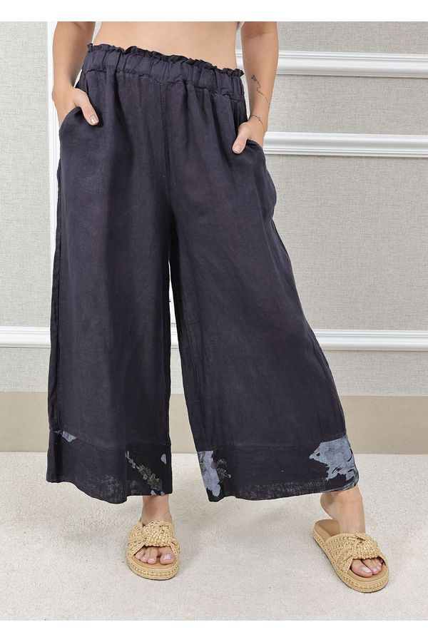 CALÇA OLÍVIA AZUL MARINHO - Loja Linho Italiano