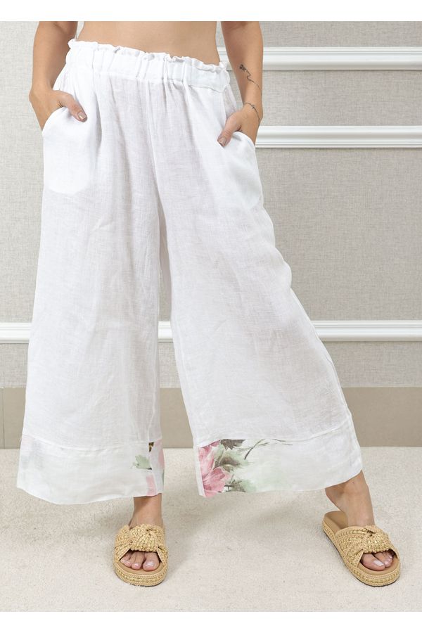 CALÇA OLÍVIA BRANCO - Loja Linho Italiano