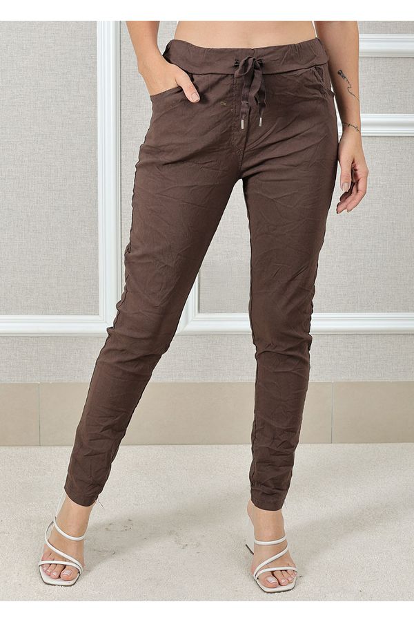 CALÇA VANESSA LIOCEL MARROM - Loja Linho Italiano