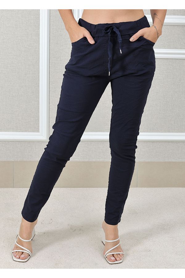 CALÇA VANESSA LIOCEL AZUL MARINHO - Loja Linho Italiano