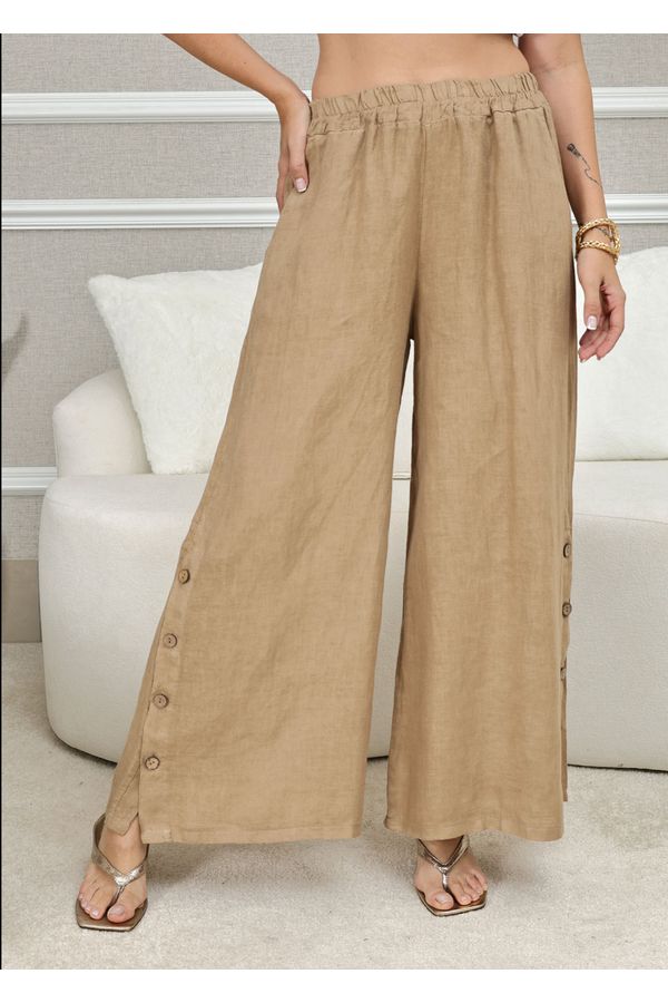 CALÇA ROSANA CARAMELO - Loja Linho Italiano