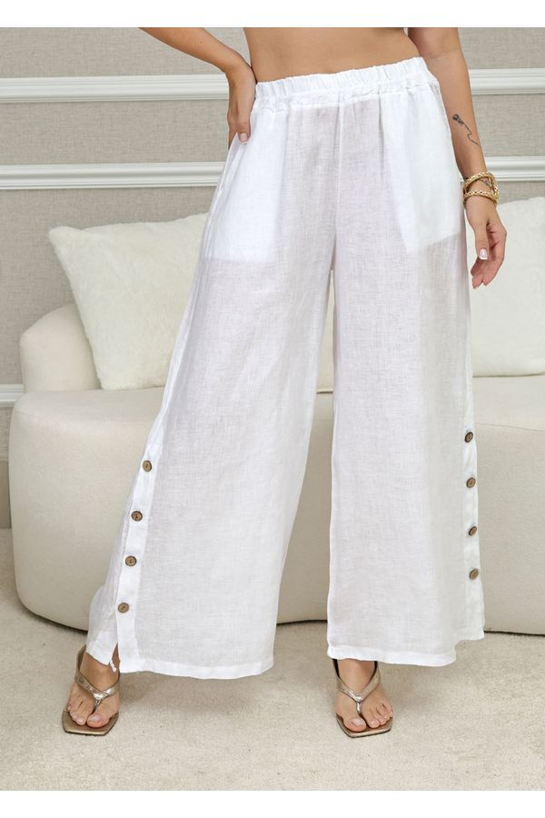 CALÇA ROSANA BRANCO - Loja Linho Italiano