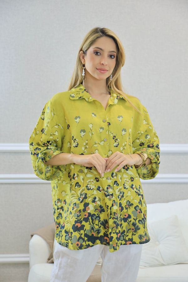 CAMISA EVELINE MOSTARDA - Loja Linho Italiano