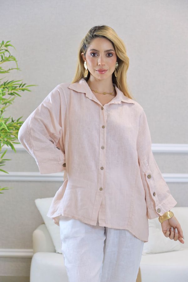 CAMISA VANDA ROSE - Loja Linho Italiano