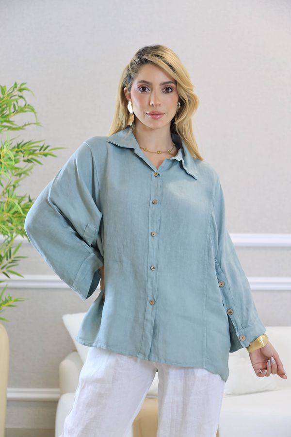 CAMISA VANDA MENTA - Loja Linho Italiano