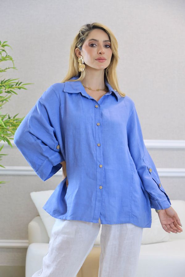 CAMISA VANDA JEANS - Loja Linho Italiano