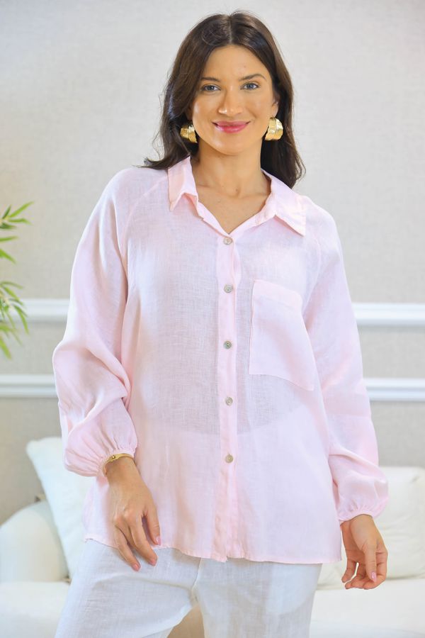CAMISA BRENDA ROSA BEBÊ - Loja Linho Italiano