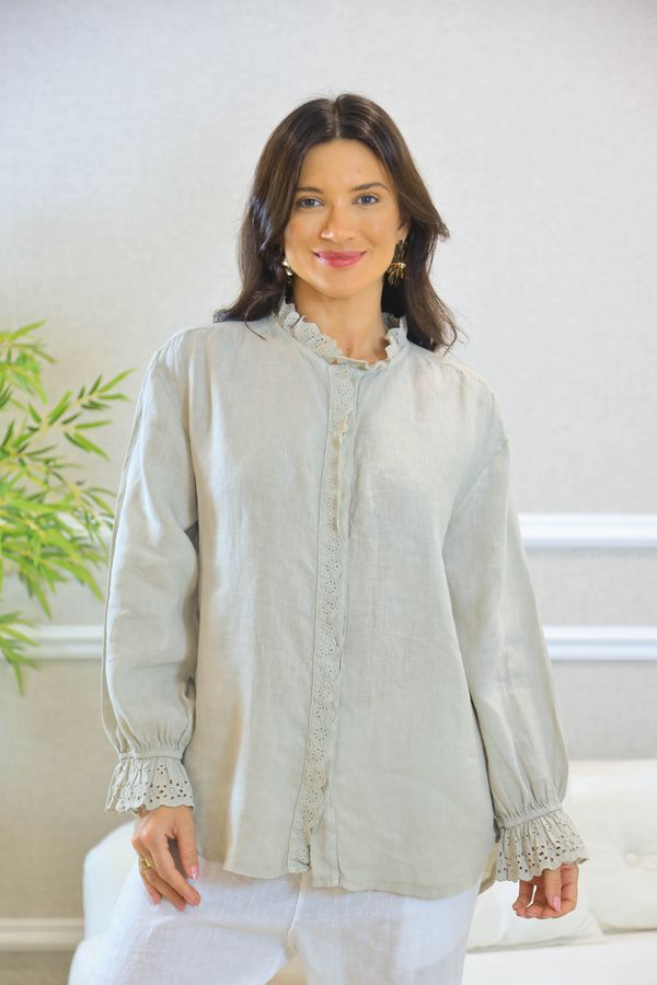 CAMISA EDVANIA BEGE - Loja Linho Italiano