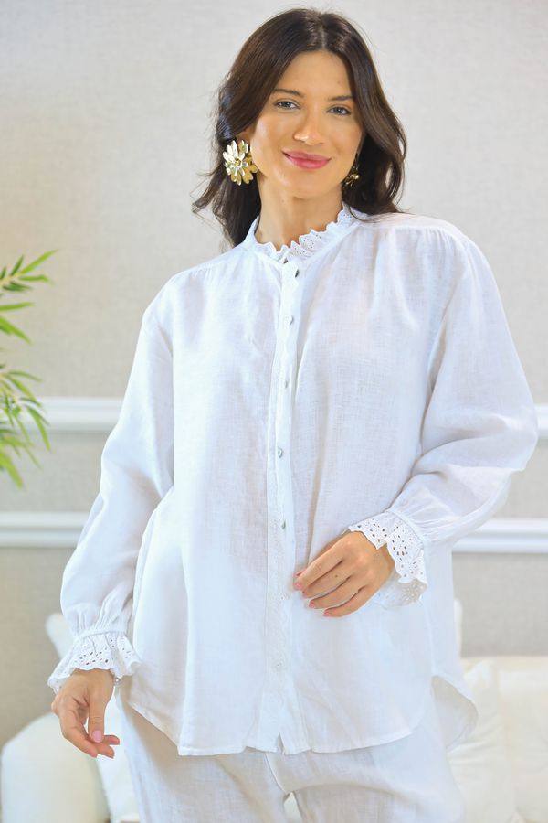 CAMISA EDVANIA BRANCO - Loja Linho Italiano
