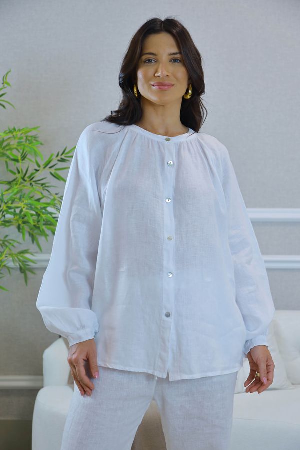 CAMISA EDWIGES BRANCO - Loja Linho Italiano