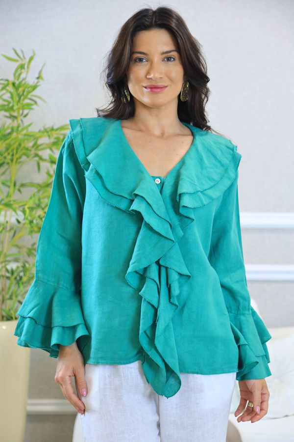 CAMISA AMARA VERDE BANDEIRA - Loja Linho Italiano