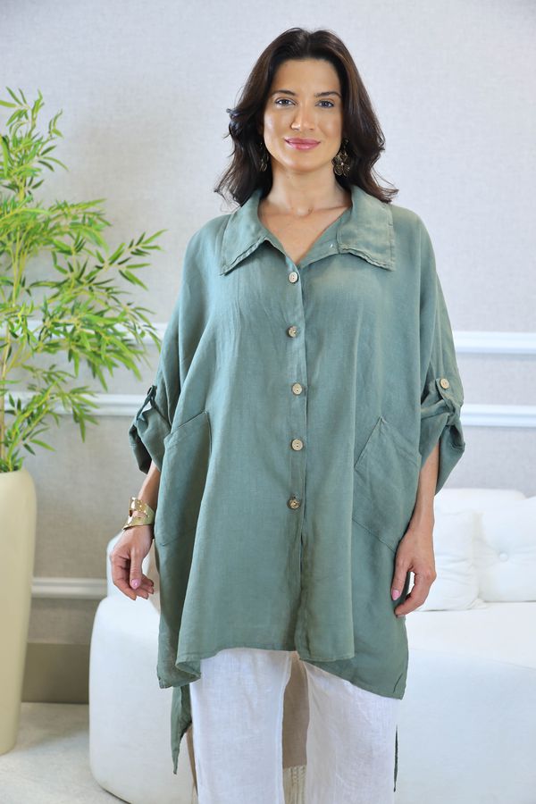 CAMISA MONICA MILITAR - Loja Linho Italiano