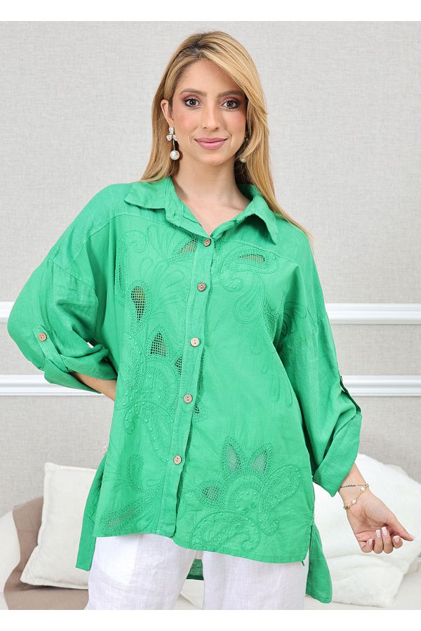 CAMISA SAMARA VERDE GUCCI - Loja Linho Italiano