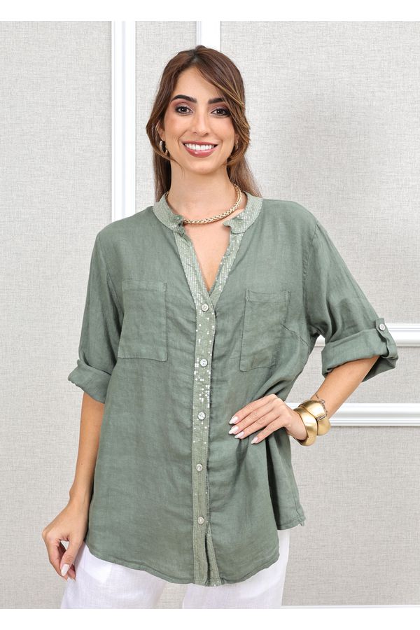 CAMISA SILMARA MILITAR - Loja Linho Italiano