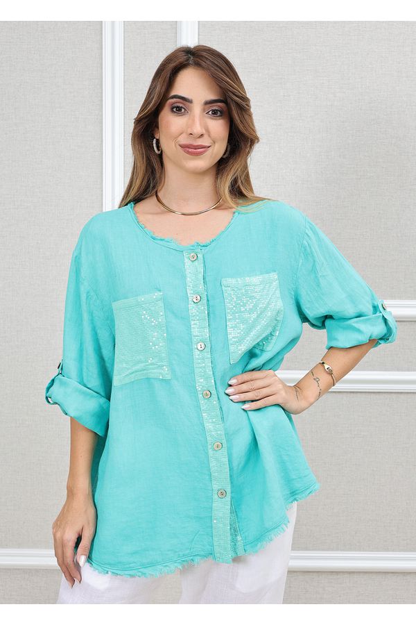 CAMISA DENISE VERDE AGUA - Loja Linho Italiano