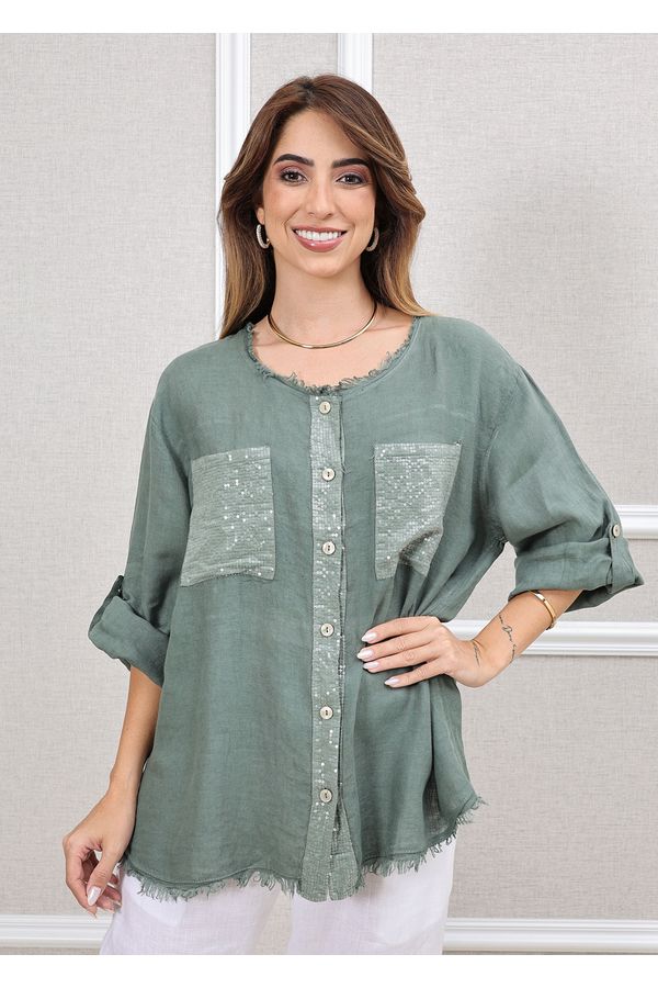 CAMISA DENISE MILITAR - Loja Linho Italiano