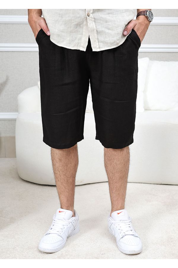 Bermuda Masculina Levi Linho Italiano Preta - Loja Linho Italiano