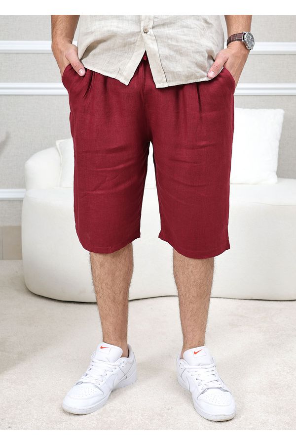 Bermuda Masculina Levi Linho Italiano Bordô - Loja Linho Italiano