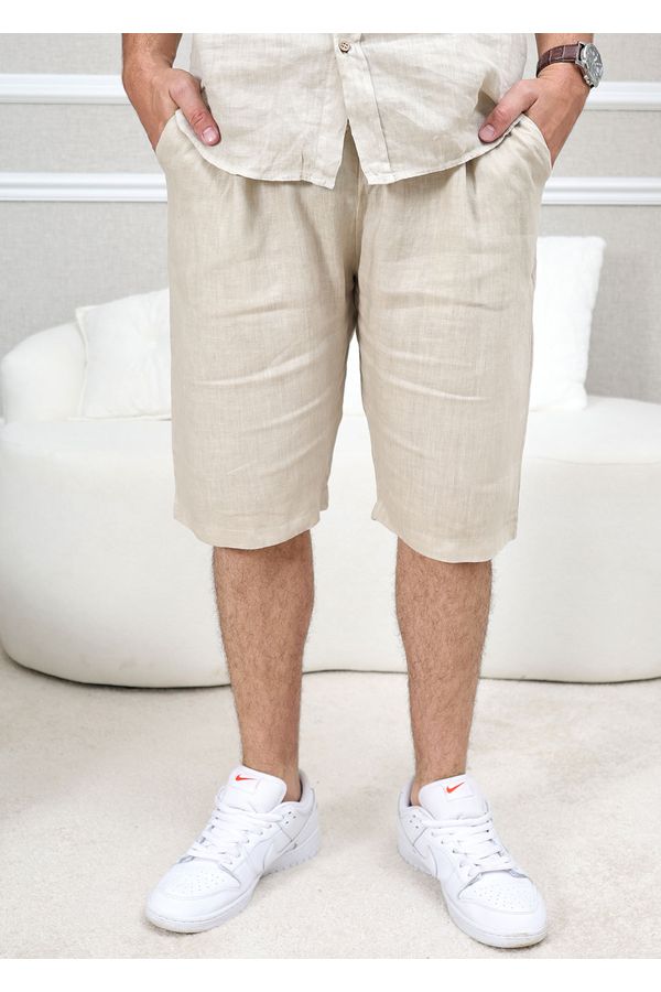 Bermuda Masculina Levi Linho Italiano Cru - Loja Linho Italiano