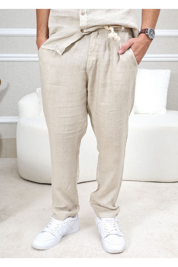 CALÇA DAVI MASCULINO CRU - Loja Linho Italiano