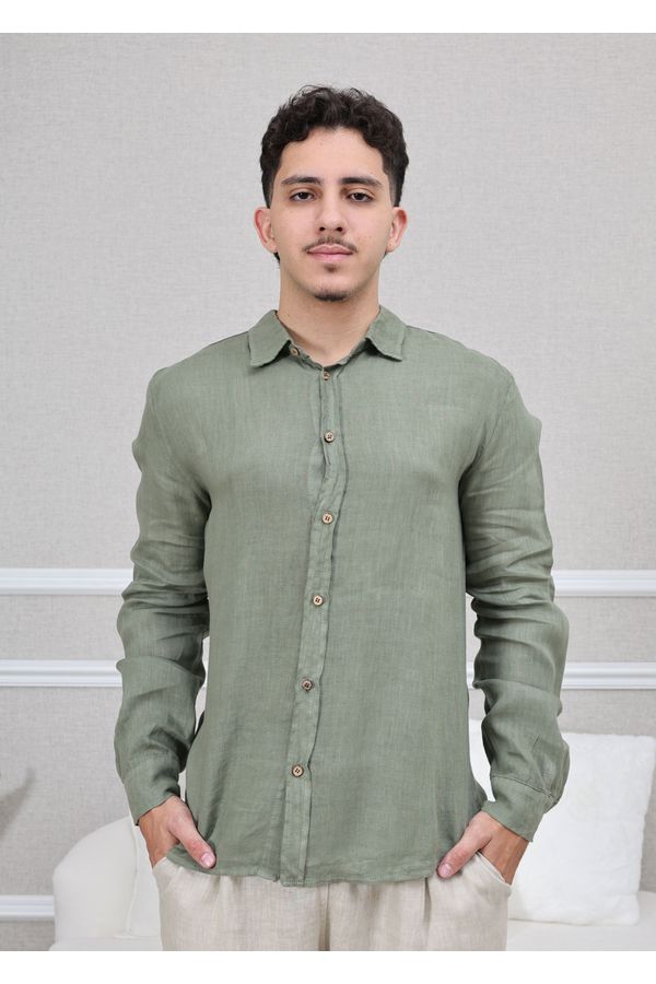 Camisa Masculina Manga Longa Samuel - Linho Italia... - Loja Linho Italiano