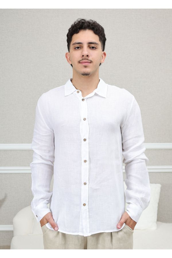 Camisa Masculina Manga Longa Samuel - Linho Italia... - Loja Linho Italiano