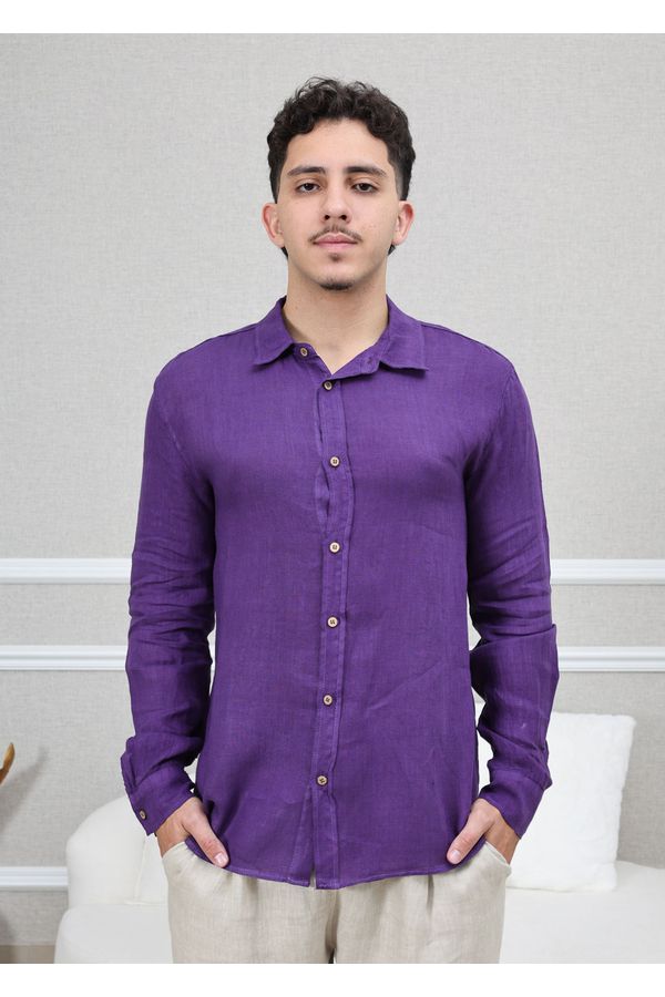 Camisa Masculina Manga Longa Samuel - Linho Italia... - Loja Linho Italiano