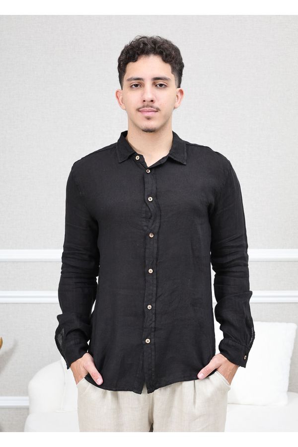 Camisa Masculina Manga Longa Samuel - Linho Italia... - Loja Linho Italiano